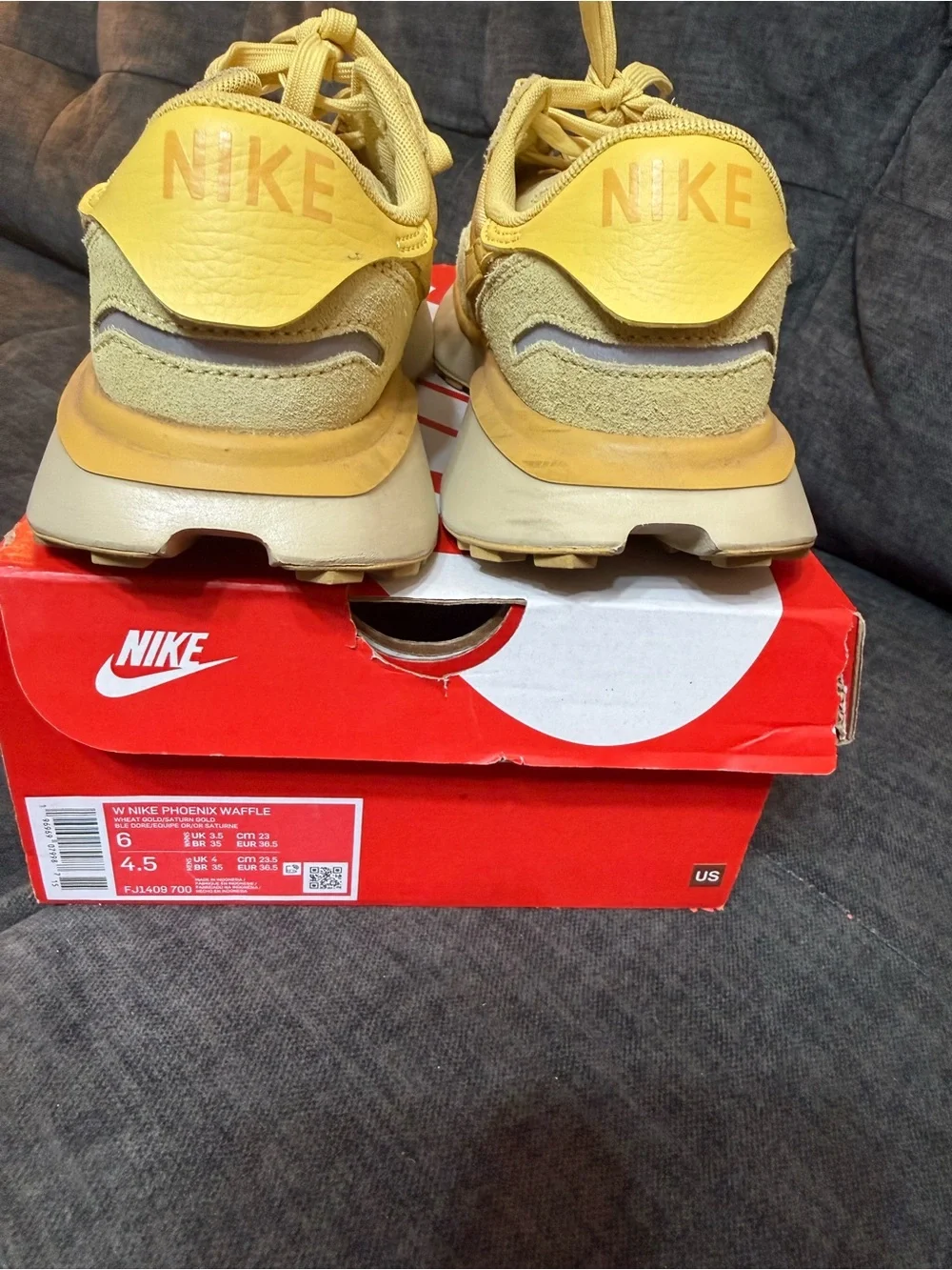 Nike Yellow Retro-Style Mesh & Suede Sneakers